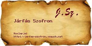 Járfás Szofron névjegykártya
